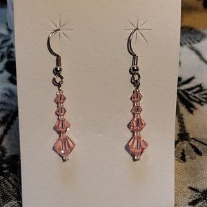 🖐Pink Crystal Wire Earrings